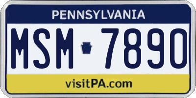 PA license plate MSM7890