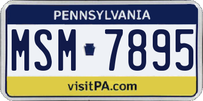 PA license plate MSM7895
