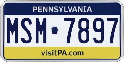 PA license plate MSM7897