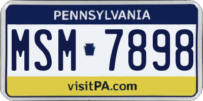 PA license plate MSM7898