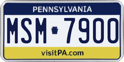 PA license plate MSM7900