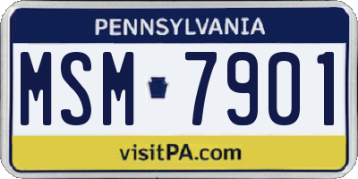 PA license plate MSM7901