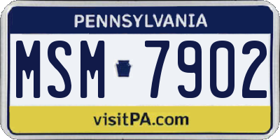 PA license plate MSM7902