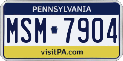 PA license plate MSM7904