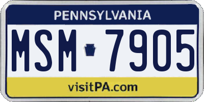 PA license plate MSM7905