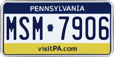 PA license plate MSM7906