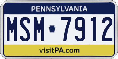 PA license plate MSM7912
