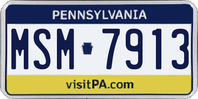 PA license plate MSM7913