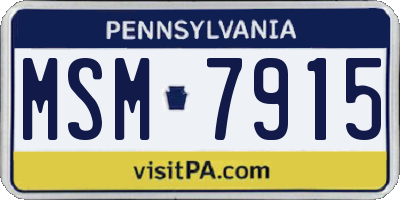 PA license plate MSM7915