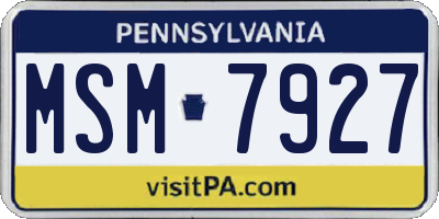 PA license plate MSM7927