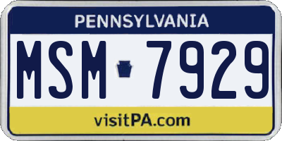 PA license plate MSM7929