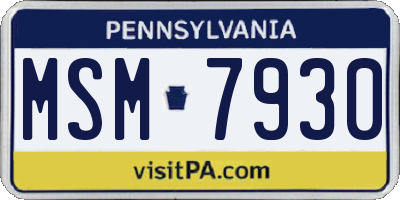 PA license plate MSM7930