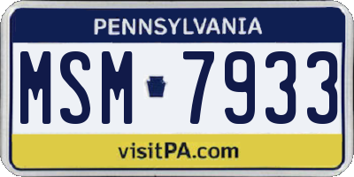 PA license plate MSM7933
