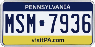 PA license plate MSM7936