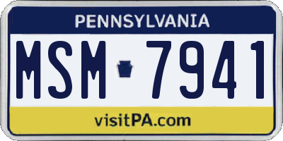 PA license plate MSM7941