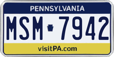 PA license plate MSM7942