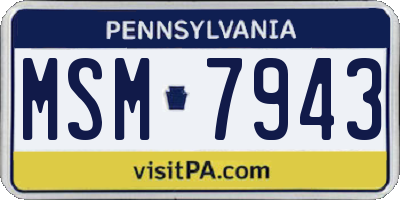PA license plate MSM7943