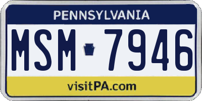 PA license plate MSM7946