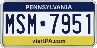 PA license plate MSM7951