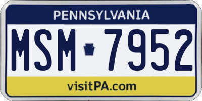 PA license plate MSM7952