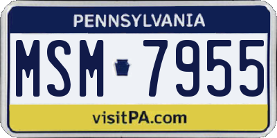 PA license plate MSM7955