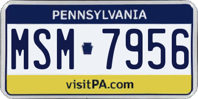 PA license plate MSM7956