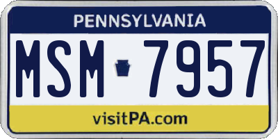 PA license plate MSM7957