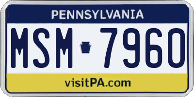 PA license plate MSM7960