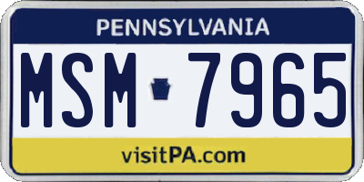 PA license plate MSM7965