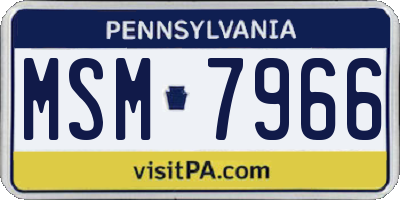 PA license plate MSM7966