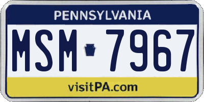 PA license plate MSM7967