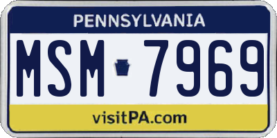 PA license plate MSM7969
