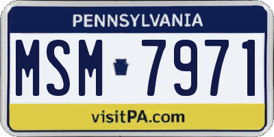 PA license plate MSM7971