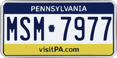 PA license plate MSM7977