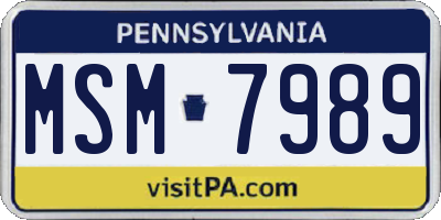 PA license plate MSM7989