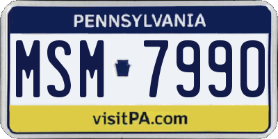 PA license plate MSM7990