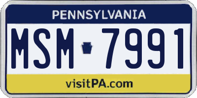 PA license plate MSM7991