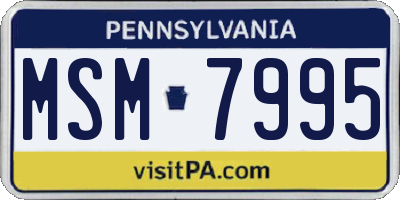 PA license plate MSM7995