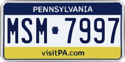 PA license plate MSM7997