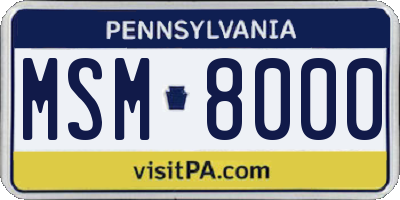 PA license plate MSM8000