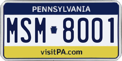PA license plate MSM8001