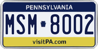 PA license plate MSM8002