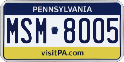 PA license plate MSM8005