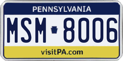 PA license plate MSM8006