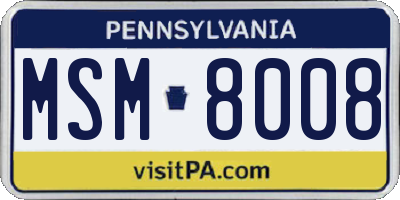 PA license plate MSM8008