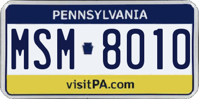 PA license plate MSM8010