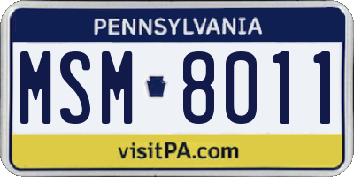 PA license plate MSM8011