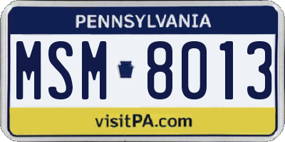 PA license plate MSM8013