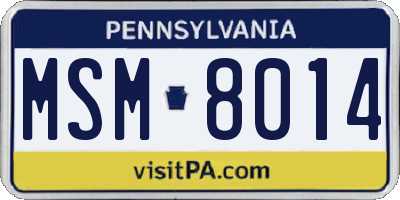 PA license plate MSM8014