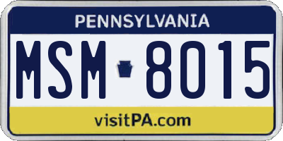 PA license plate MSM8015